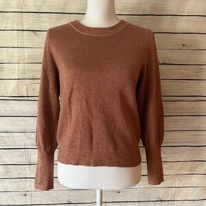 H&M Sparkle Knit Sweater In Deep Blush Size Small